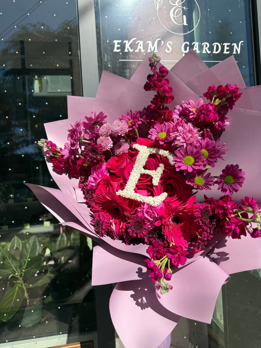 Initial Roses and Mixed Flowers bouquet