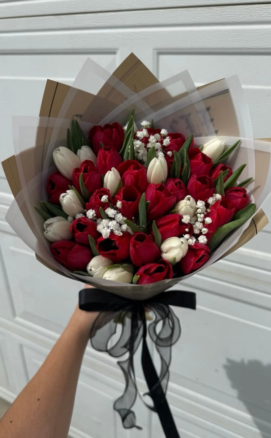 Assorted Tulips (with Baby breaths)