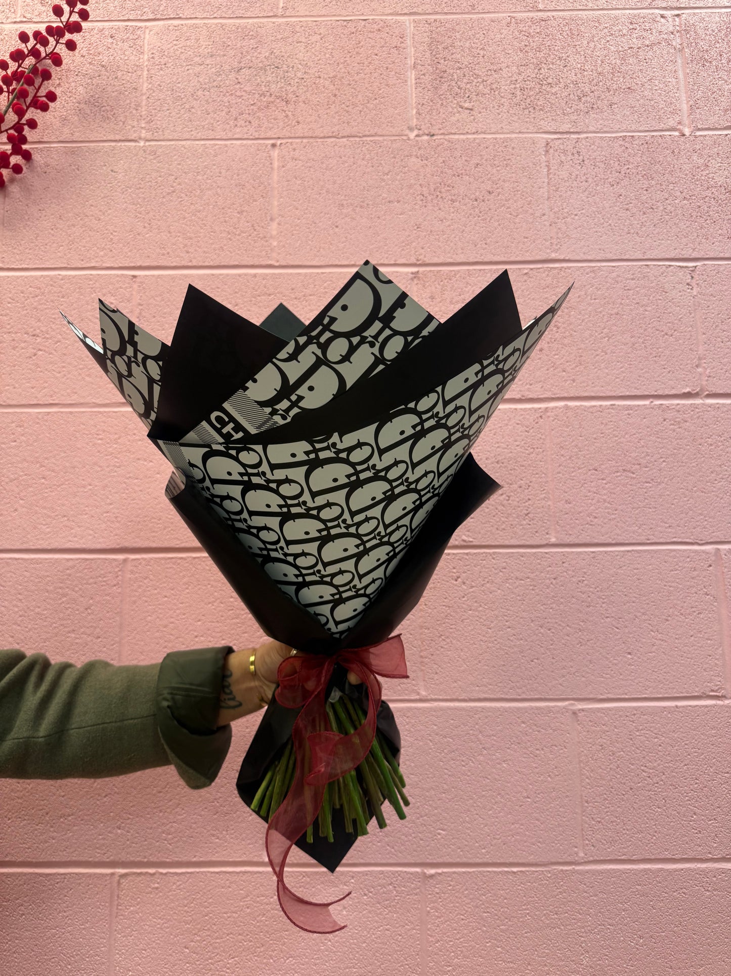 Classic Red & White Rose Bouquet