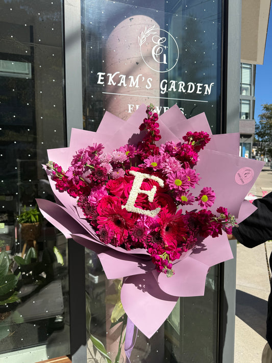 Initial Roses and Mixed Flowers bouquet