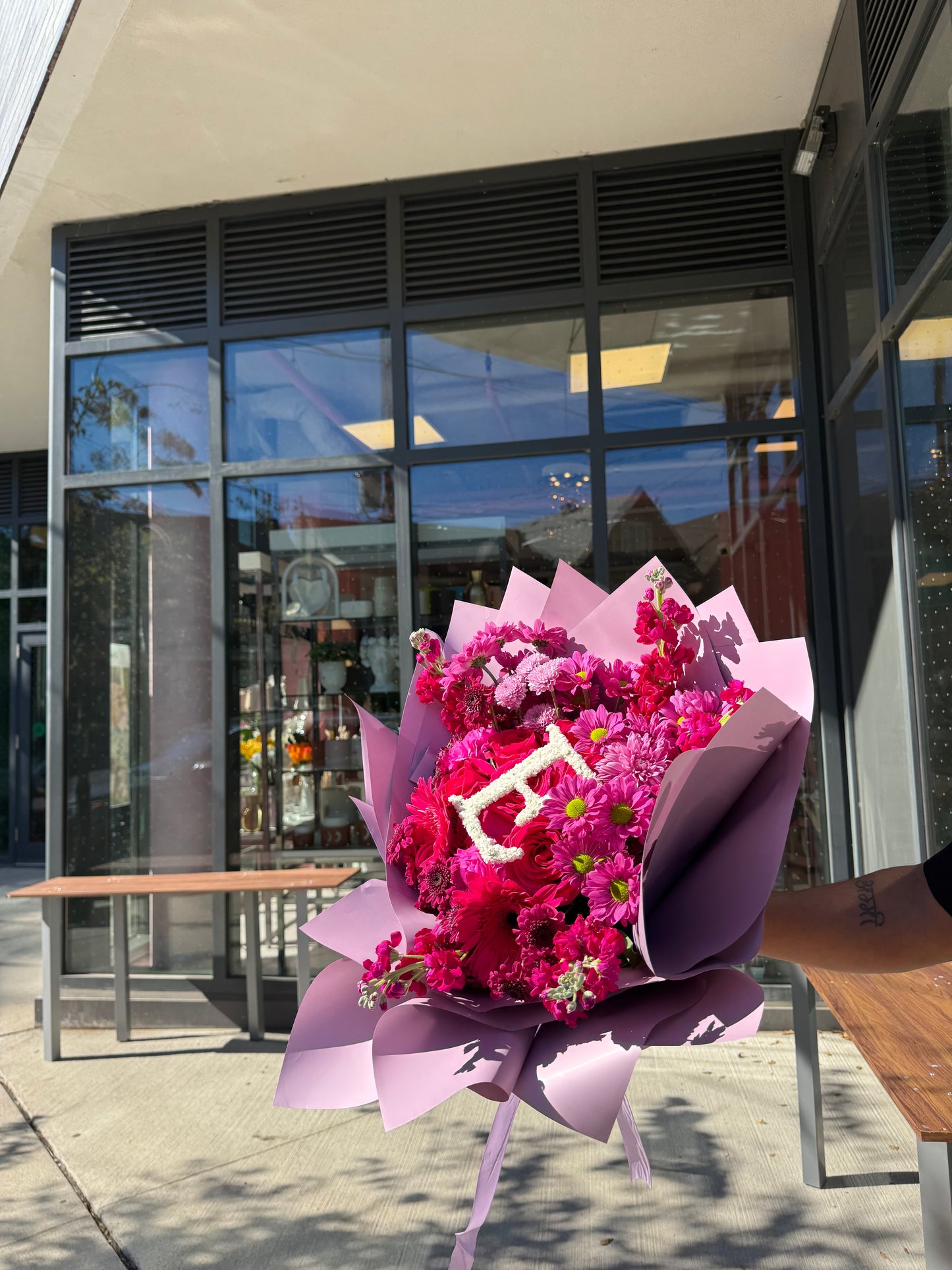 Initial Roses and Mixed Flowers bouquet
