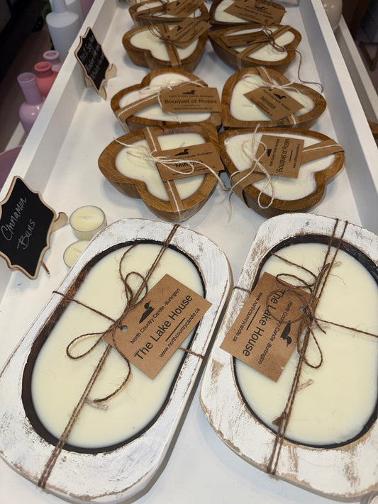 Distressed Dough Bowl Candles